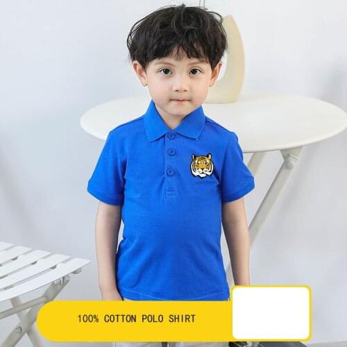 2021 Summer Baby Boys Polo Shirts Short Sleeve Animal Tiger Print Clothes for Girls Cotton Breathable Kids Tops Outwear 2-10Year