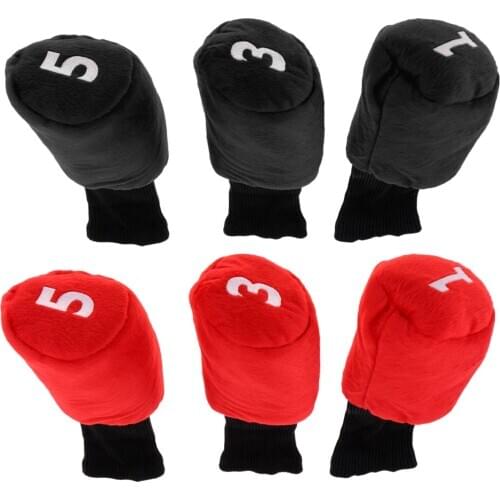 3 pcs Lightweight Head Golf Cover Shock-proof Headcover Golf Accessories for Driver Fairway Wood Head