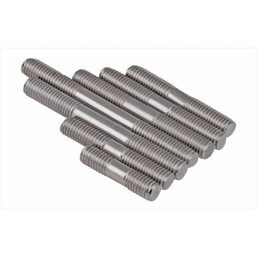 5PCS M10 Stainless Steel Double End Threaded Screw Headless Double Thread Studs Bolt M10*100/110/120/130-200mm