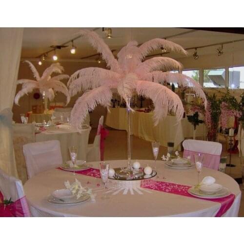 50pcs/lot 50-55cm / 20-22'' Pink color ostrich feather plumes home wedding party centerpieces decoration for tables bulk sale