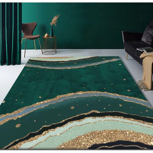 Abstract Marble Green Bedroom Rug Agate Stone Texture Printed Living Room Rug Large Flannel Floor Mat Area Rug Coffee Table Mat