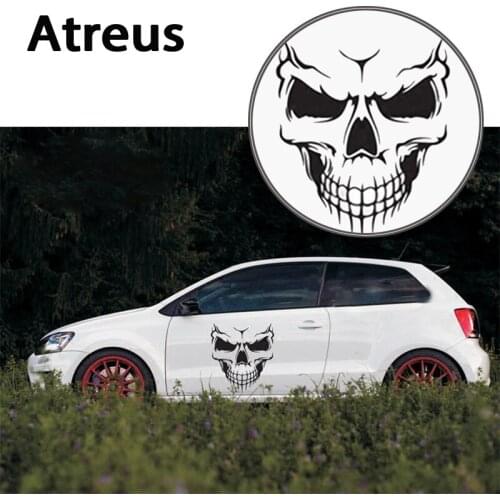 Atreus 3 size Car Skull Head Engine Hood Door Window Stickers For BMW e46 e39 e60 e90 e36 Mini cooper Audi a4 b6 a3 a6 c5 b8 b7