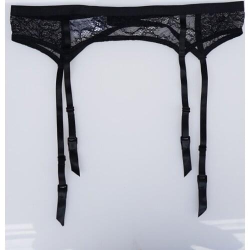 Black high quality Lace women/female/Lady Sexy Garter Belts for stockings, Metal Clips Suspender Belt Underwear Lingerie GA1036