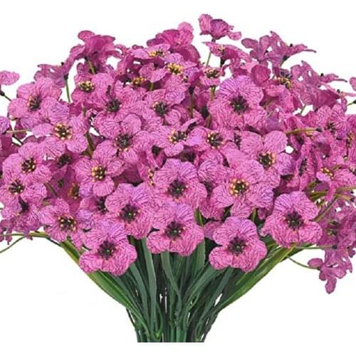 1Pc Artificial Flower Romantic Wear-resistant Plastic Realistic 5 Branches Fake Orchid for Office Home Decor Wedding Decoration