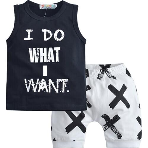 Fashion Summer Newborn Baby Boy Toddler Kids Clothes Girl Set Sleeveless vest+Short Pants Infant Clothing Suit Children Outfits