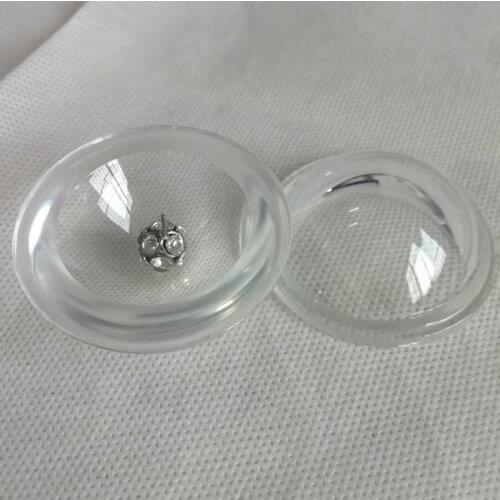 2PCS 50mm Optical Glass LED Focal length Internal Concave Convex Glass Lens Height 20mm
