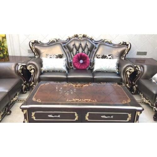 Living room furniture European-style hotel carved kung fu solid wood tea table high-end oak coffee table