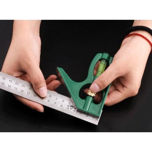 Multifunctional Combined Angle Ruler 300mm Mobile Square Ruler Goniometer 45/90 Degree Metric Angle Ruler With Bubble Protractor