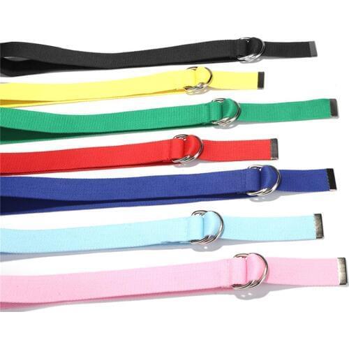 Fashionable Trend Solid Color Canvas Waist Belt With Double Ring Buckle For Men And Women All-matching Casual Belts