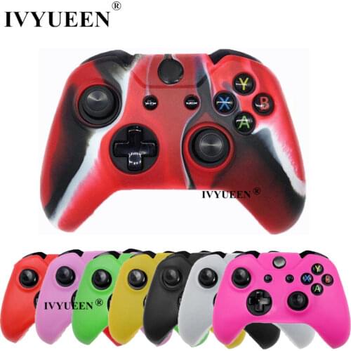 IVYUEEN Soft Silicone Rubber Protective Skin Case Cover For Microsoft Xbox one 1 Controller Gamepad Black Green Blue Red Camo