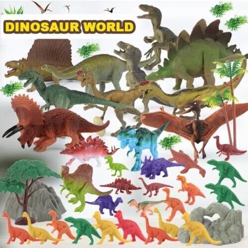 32pcs Dinosaur Play Set Models Toy Tyrannosaurus Indominus Triceratops Velociraptor Model Toys For Boy