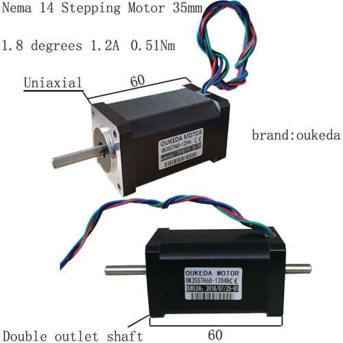 Single axis/double axis 0.51nm extended body 60mm 35 two-phase hybrid motor 35 stepper motor