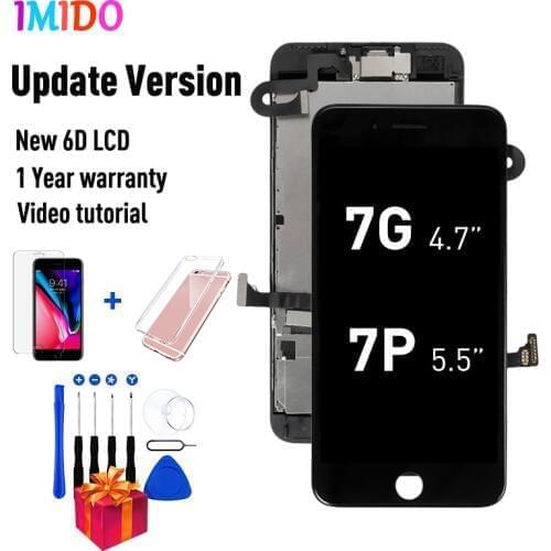 OEM LCD For iPhone 7 7 Plus Display Full Set Digitizer Assembly 3D Touch Screen Replacement +Front Camera+Earpiece Speaker+Gifts