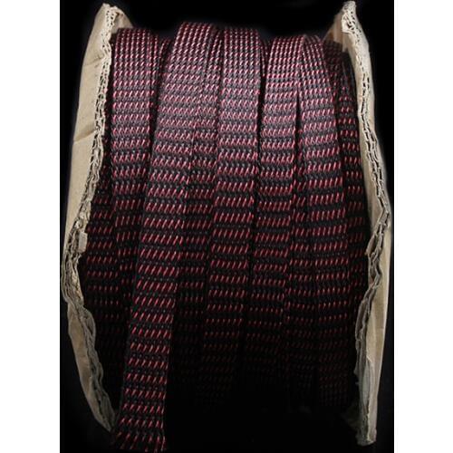 HIFI Power Audio Cable Sleeving Braided, PET Copper Shield 16mm Tube Sleeves, 5M Red/black
