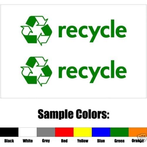 2pcs RECYCLE Vinyl Decal Sticker car tickers laptop waterproof stickers 15cm