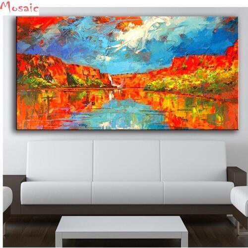 Full Square Diamond Painting"Autumn natural Landscape"Diamond Embroidery Cross Stitch Mosaic Rhinestone,sticker,home Decor