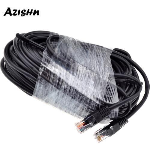 AZISHN 18.3M 60ft cat5 Ethernet Network Cable RJ45 Patch Outdoor Waterproof LAN Cable Wires For CCTV POE IP Camera System