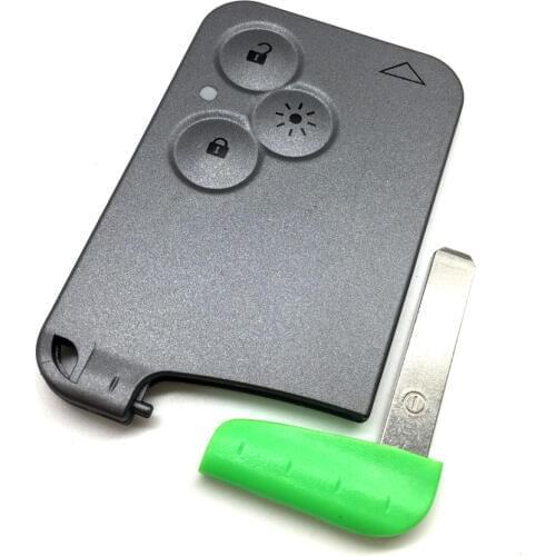 Replacement 3 Button Remote Key Card Case Shell Fob Cover & Insert Small Key Blade Smart Card for Renault Laguna Espace