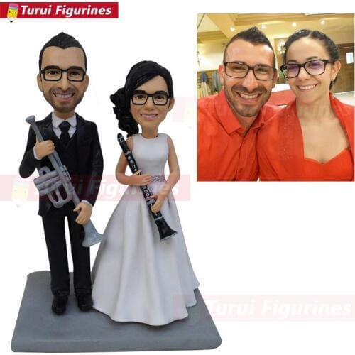 Wedding cake topper engineer custom Couple Bobblehead mini me couple statue custom bobble head figurines golfer Turui Figurines