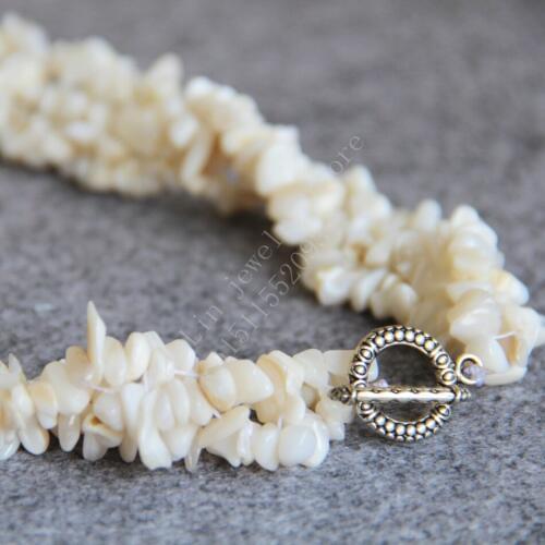 T8288 New 3 row 6-8mm Natural Irregular Sea shells necklace Necklace,Fashion charming women jewelry wholesale