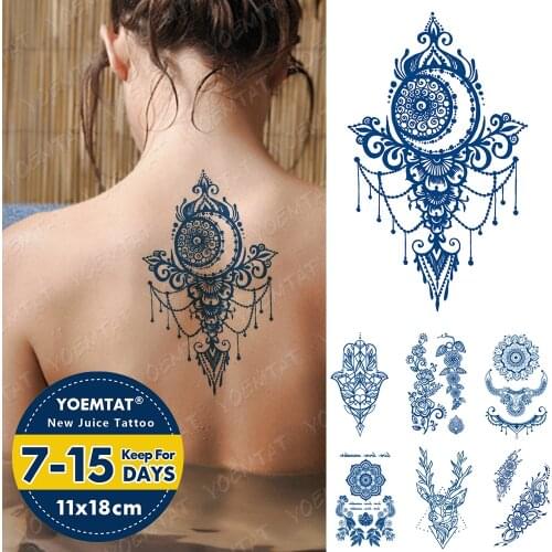 Juice Lasting Waterproof Temporary Tattoo Sticker Mandala Hand of Fatima Flash Tattoos Female Totem Ink Body Art Fake Tatto Male