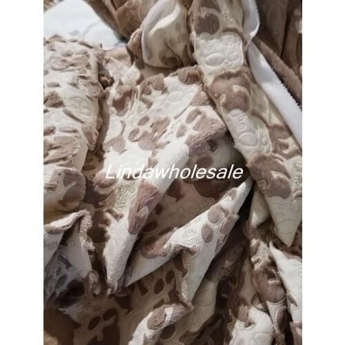 Faux fur fabric,PU+fur embroidery dog pattern felt cloth, sewing materials,fabrics for patchwork