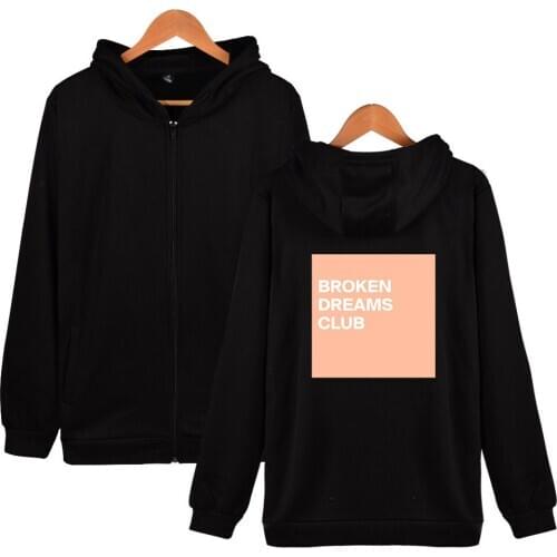 Broken Dreams Club Print Sweatshirt Hoodies Women/men Autumn Winter warm Zipper Hoodie Oversize Streetwear Fleece Jacket Coat