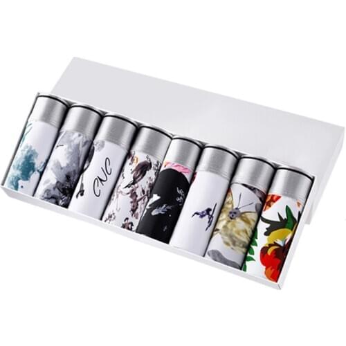 6/8pcs Sexy Ice Silk Underwear Men Fashion Print Boxer Shorts Homme Male Comfortable Underpants Mens Boxers Breathable