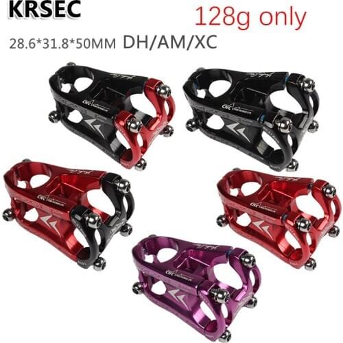 KRSEC Bike Stem 50mm 31.8 28.6mm Aluminum CNC Stem 128g Lightweight MTB DH XC Mountain Bike Downhill Cross Country Hollow