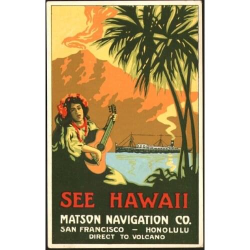 Vintage Hawaii Travel Tourism See Hawaii Retro Poster Canvas Painting DIY Wall Paper Posters Home Decor Gift