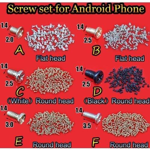 YuXi 1 bag M1.4 Cell Phone Screws Set for Android Phone Tablet Repair 1.4*2.0/2.5/3.0/3.5