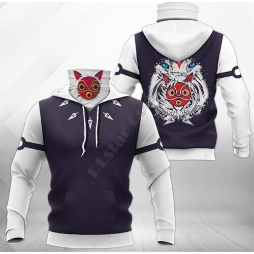 Totoro 3D Printed Hoodies Fashion Sweatshirt Women Men Casual Pullover Hoodie Mask Warm Cosplay Costumes 01