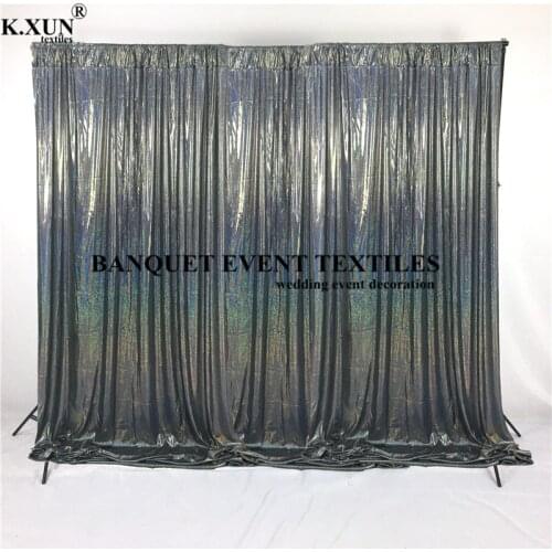 Gold Silver Laser Sequin Wedding Backdrop Curtain Glitter Wedding Wall Photo Booth Sequin Panel Curtains