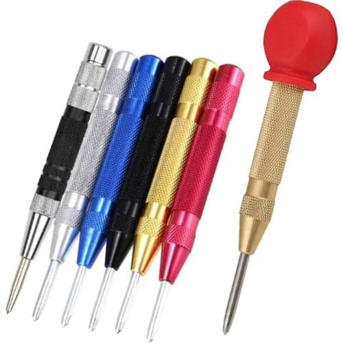 1 pc 127mm HSS Automatic Drill Center Pin Punch Spring Loaded Marking Starting Holes Woodworking Tool Center Pin