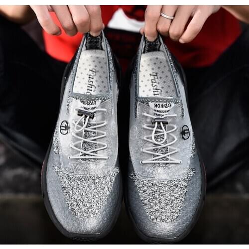 2020 mens trend new casual white shoes student shoes reflective shoes sports shoes outdoor casual shoes breathable and comforta