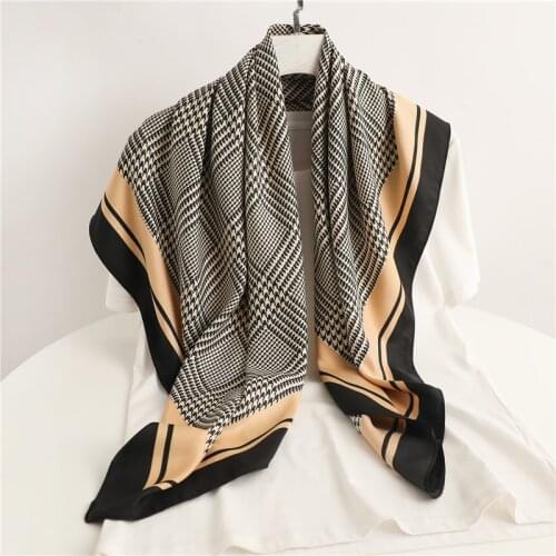 2021 Design Hair Wrap Square Scarf For Women Bandana Print Shawl Neckerchief Female Headscarf Headband Foulard Twill Hijab New