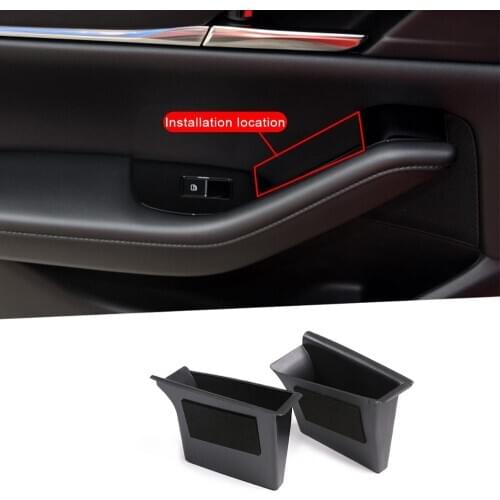 ABS Car Styling Front and Rear Doors Storage Box for Mazda 3 2020 Black Plastic Car Interior Accessories 2Pcs