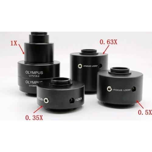 C-Mount Camera Adapter Reduction Lens for Olympus Trinocular Stereo Microscope 0.35x 0.5x 0.63x 1x Minifier Adaptor