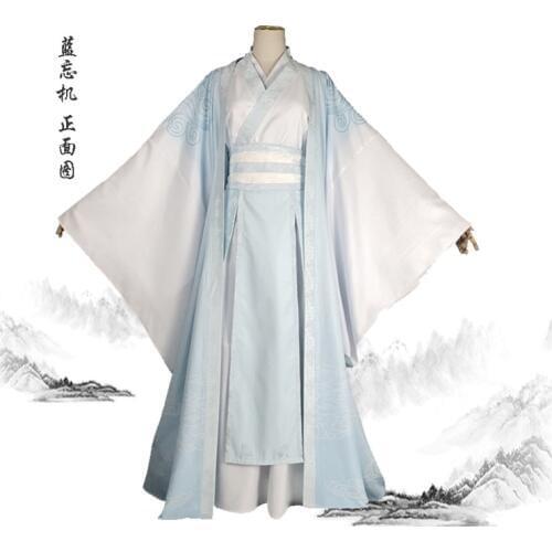 FREE Dao Mo To Shi Wei Wuxian Cosplay Costume Anime Grandmaster of Demonic Cultivation Cosplay Lan Wangji Mo Dao Zu Shi Hanfu