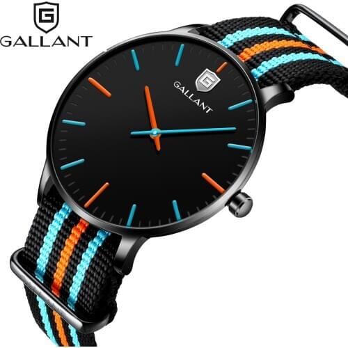 Mens Watch Mens Wristwatch Quartz Watch Nylon Strap Watch Minimalist Waterproof Watch for Men Teenager Gift - Orange Black Blue