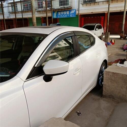 For Mazda 3 Axela 2014 2015 2016 2018 Window Visor Vent Shades Plastic Rain and shine Sun Deflector Guard Accessories 4PCS/SET