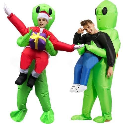 DHL or fedex 20pcs/lot Inflatable Monster Costume Scary Green Alien Cosplay Costume For Adult Inlatable Costume Stage