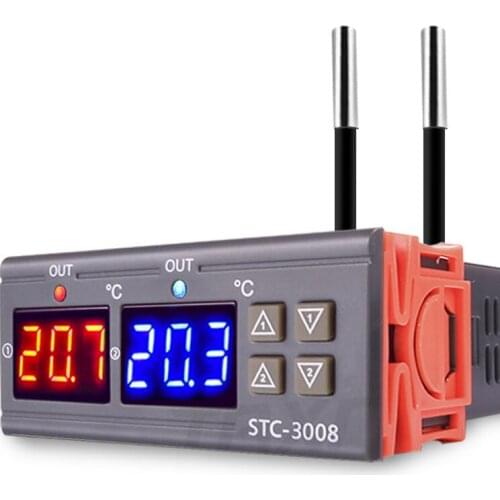Dual Digital Temperature Controller Relay Output 12V 24V 110V 220V Thermoregulator Thermostat Heater Cooler dual probe