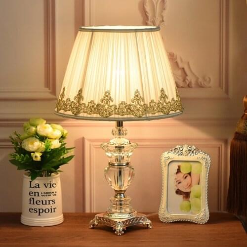 European Lustre Crystal Led Table Lamp Zinc Allioy Led Table Lights Bedroom Decor Bedside Lamps Living Room Led Table Desk Light