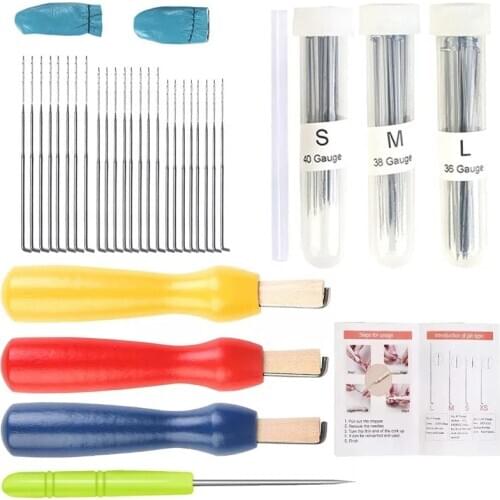KAOBUY 68PCS Needle Felting Needles With Glue Stick, Finger Cot, Felting Supplies, Awl, Felting Tool For DIY Needle Felting