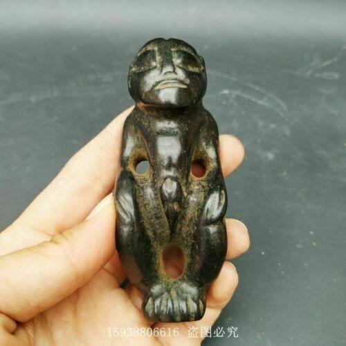 China Red mountain culture collection meteorite carving Human Primitive man