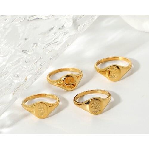 Flower Stainless Steel Rings for Women Anillos Mujer Jewelry Ring Gold Wedding Ringen 2021 Bagues Bijoux Accessories