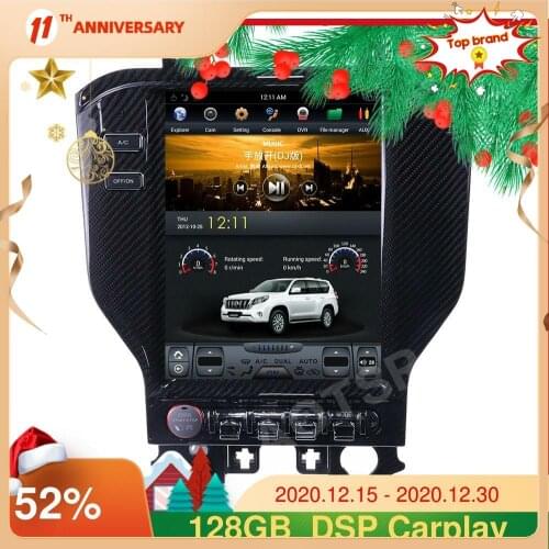 Carbon Fiber Android 9.0 Multimedia Player For Ford Mustang 2015 - 2019 Car Radio Auto GPS Navigation 64GB Headunit CARPLAY DSP