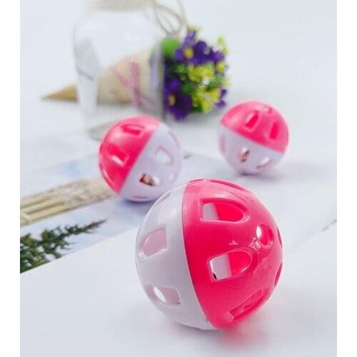 Cats Ball with Jingle Bell Inside Teaser Colorful Ball Chase Chase Rattle Toys Set Interactive Pet Playing Funny Molar