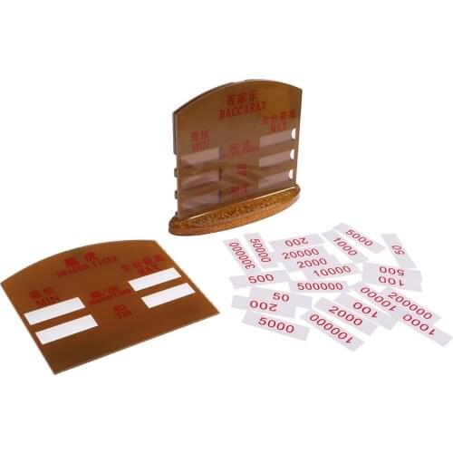 Set of Acrylic Baccarat Card Games with Number Cards Casino Gambling Parts